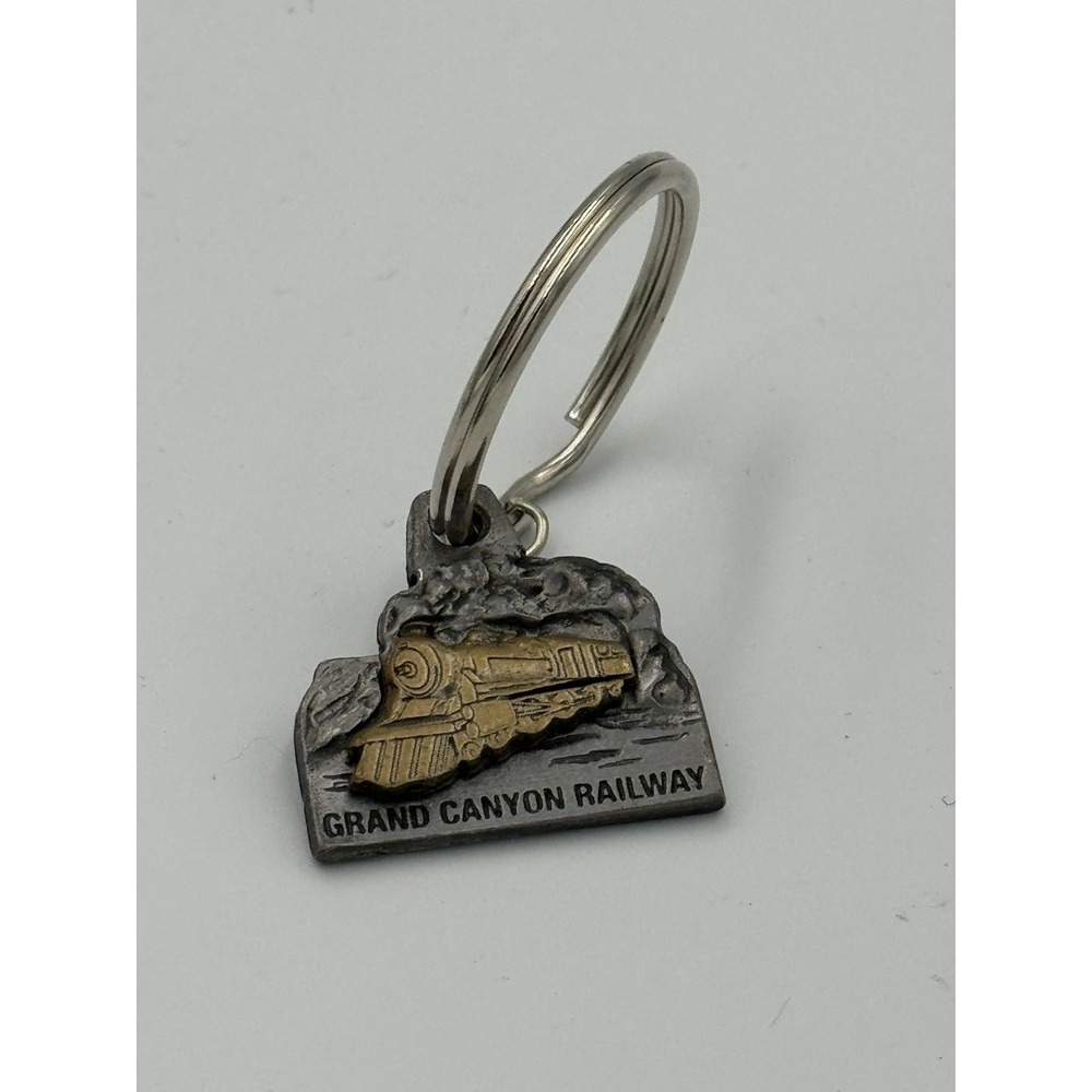 Grand Canyon Railway Keychain‎ Charm Superb Pewter Finish Steam Locomotive Train